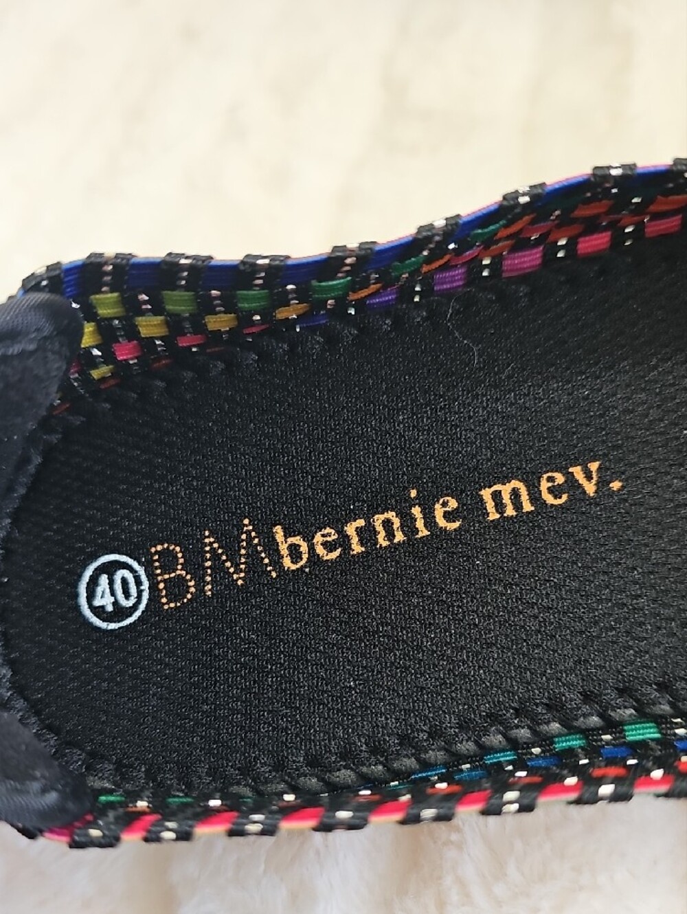 bernie mev. Black Slip-On with Rainbow Braided Trim And Metallic Accents - Picture 2 of 10